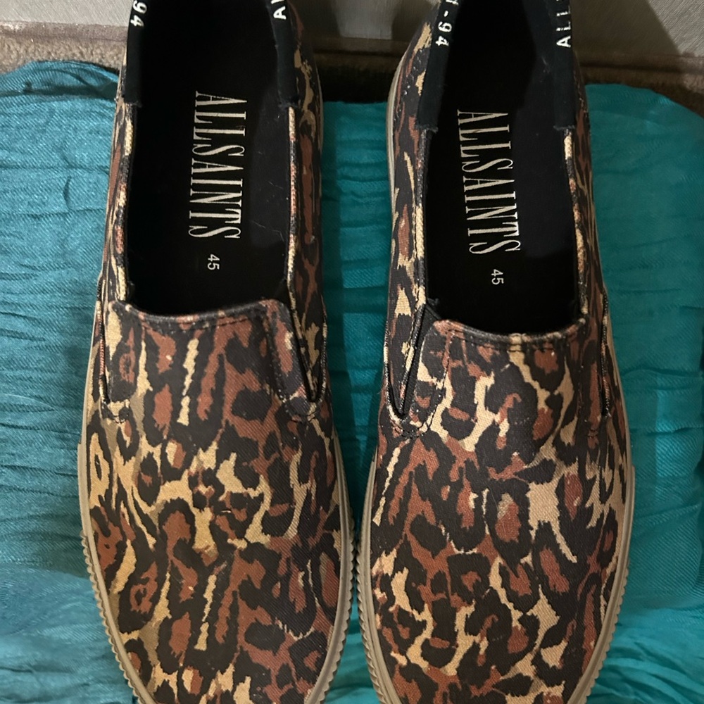 All Saints Leopard Print Loafers